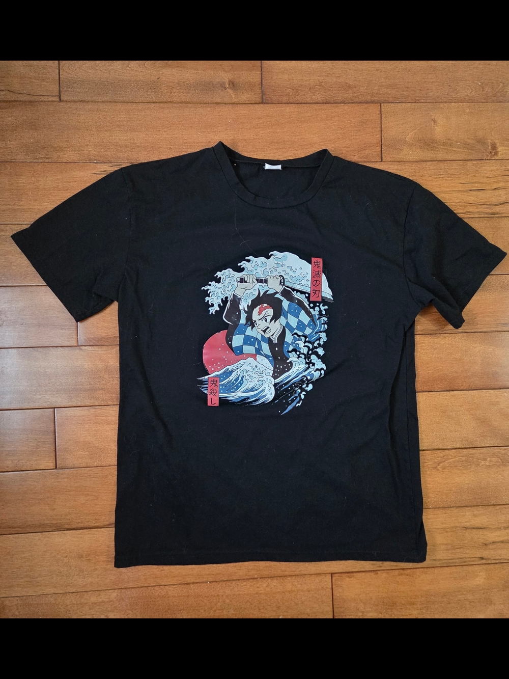 Demon Slayer Black Graphic Short Sleeve Shirt Size S